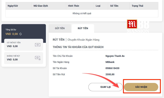 Kiểm tra lại kỹ thông tin và bấm xác nhận